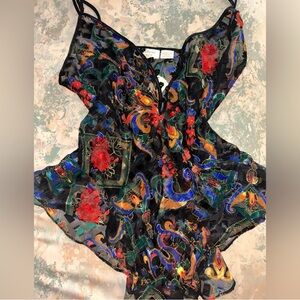 Vintage Victoria secret sz L multi color teddy nightie